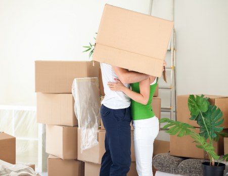 Fragile household items wrapped for safe moving